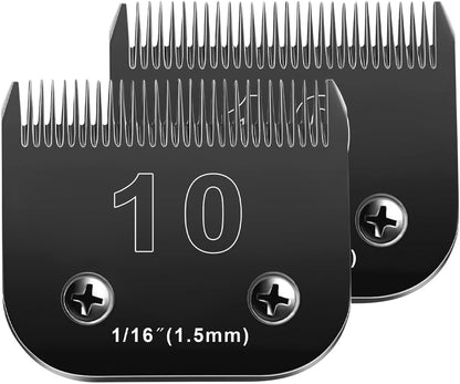 2PCS 10 Blades Dog Grooming Blades Compatible with Andis Dog Clippers Blades,Dog Clipper Blades Compatible with Oster A5,Wahl km10 Dog Clippers,Stainless-Steel Blade Sharp