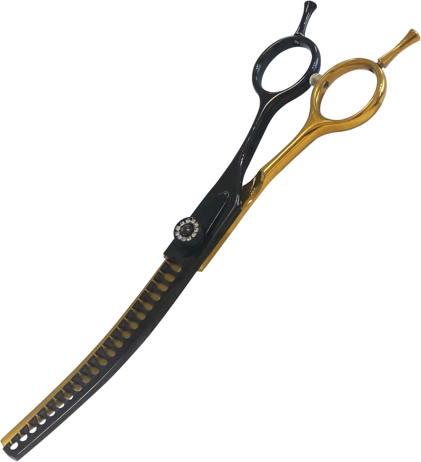 7" Curved Thinner Dog Scissor, Curved Chunker Scissors, 21 Teeth, 40% Thinning Rate, Professional Pet Shear for Groomer, Ergonomic Dog Grooming Scissor, Dogs Shear for Grooming