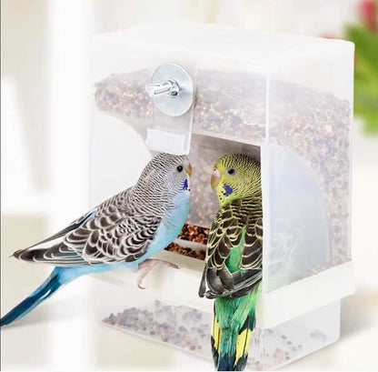 Parrot Automatic Feeder,No-Mess Bird Feeder,Cage Accessories for Budgerigar Canary Cockatiel Finch Parakeet Seed Food Container by Old Tjikko (Screw-Fixed Bird Feeders)