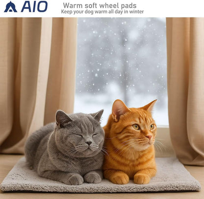heated cat bed SelfSelf Heating Cat Dog Mat Advanced Extra Warm Thermal Pet Pad for Indoor Outdoor Pets with Removable Cover Non-Slip Bottom Washable Non Electric Warming Cat Bed Gray 19.68*27.56 inch