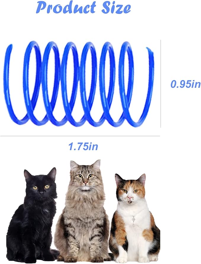 ISMARTEN 100 Pack Pet Wide Colorful Springs Cat Toys Plastic Coil Spiral Springs for Cat Kitten Pets (Random Color)