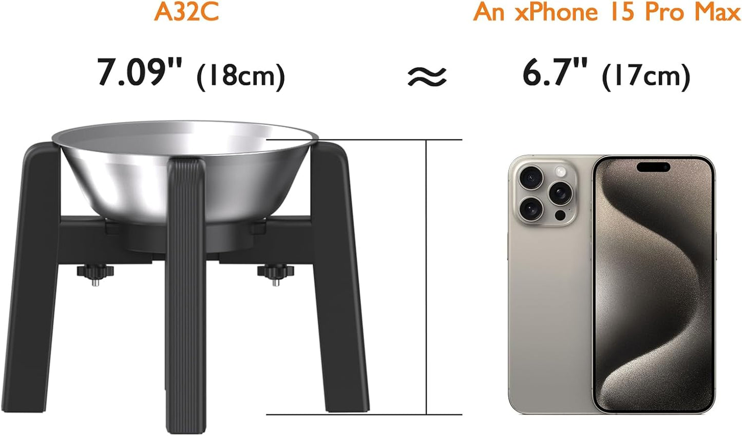 CZPET Elevated Dog Bowl, Raised Dog Bowl Stand with 51oz Stainless Steel Bowl Large Capacity, Size Adjustable & Anti-Slip Stand for Medium Dogs