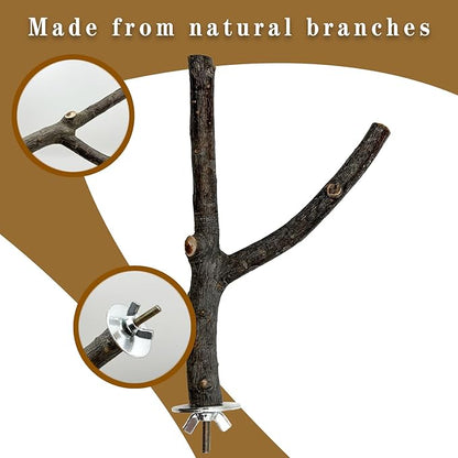 5Pcs Natural Wooden Bird Perch Set – Parrot Perch Toys, Bird Cage Toys, Cage Accessories for Budgies, Cockatiels, Lovebirds, Finches, and Other Small to Medium Birds