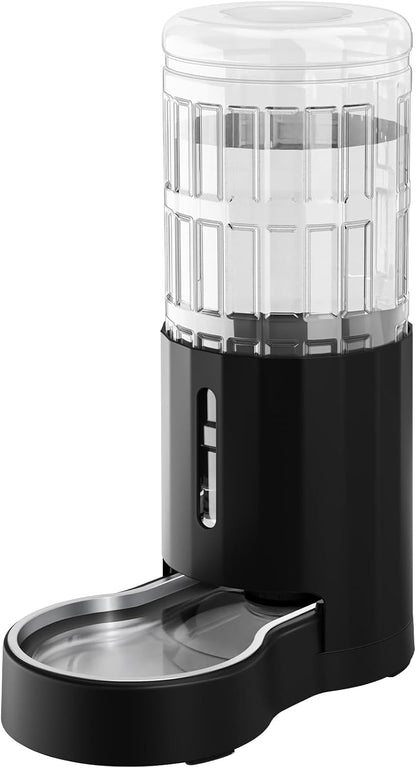 CZPET Automatic Dog and Cat Water Dispenser with Stainless Steel Bowl Gravity Waterer,100% BPA-Free,Large Capacity and Drinking Area Noise-Free for Pets