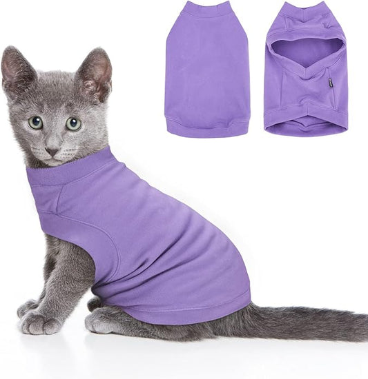 Soft Dog Sweatshirt - Warm Sweaters for Small Medium Dogs Cats Cold Weather - Cat Pullover Stretchy Hoodie Easy On - Comfortable Winter Clothes Pet Vest for Doggie