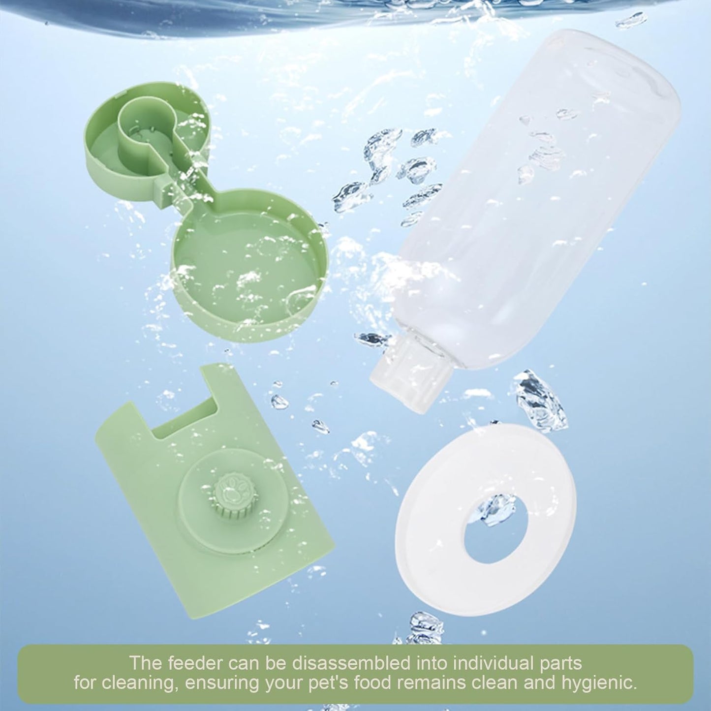 Hanging Rabbit Automatic Food Feeder with 30oz Bowl and 500ml Water Dispenser Bunny Gravity Feeding Station Waterer Set Hanging Self-Dispensing Feeder for Cages,Ferret,Guinea Pigs Chinchillas Hedgehog