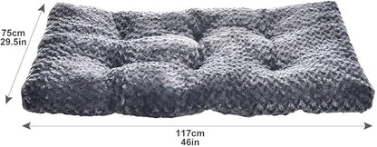 Amazon Basics Cat and Dog Bed and Crate Pad, Machine Washable, Indoor, 46 x 29 x 4 inches, Gray