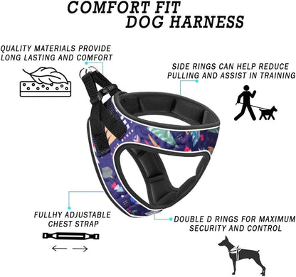 Comfort Fit Dog Harness Soft Padded No Pull Harness with Adjustable Buckles for Small Medium Large Dogs Step in Pet Vest with Easy Control Handle for Walking Jogging Running Training Dogs & Puppies
