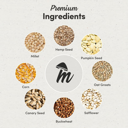 Mycelium Organic Cockatiel Superfood Bird Seed (5 LBS) | Premium Bird Food for Cockatiels & Small Parrots | Supports Immunity, Digestion & Development | Non-GMO, No Fillers, Made in USA