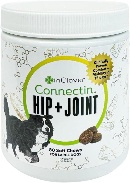 In Clover Hip and Joint Supplement for Large Dogs 70 Pounds and Up with Glucosamine Chondroitin, and Hyaluronic Acid – Formulated for Large Breeds – Clinically Proven Hip and Joint Support