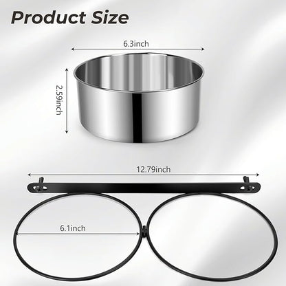 Yummy Sam Hanging Pet Dog Food Water Bowl for Cage, Stainless Steel Non-Spill Kennel Hanging Cats Pets Bowls with Clamp Holder Crate Feeder Dish for Medium Large Dogs Pets (Silver)