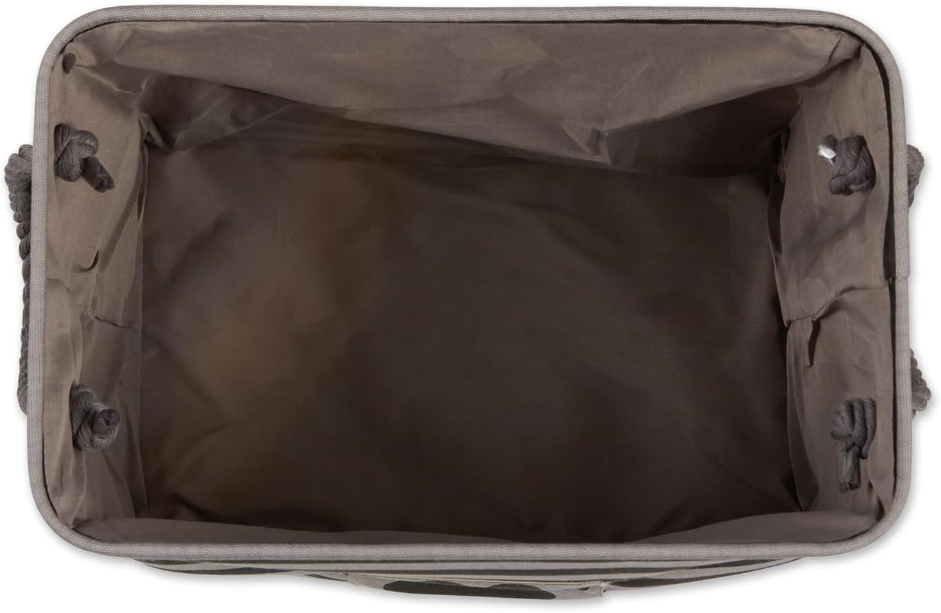 Bone Dry Pet Storage Collection Striped Paw Patch Bin, Black, Small Rectangle