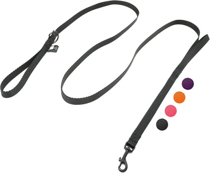 Dog Leash for Teacup Toy Minature and Small Dogs Primary & Traffic Handle The Bulk Multiple Sizes & Colors 5/8” Width Nylon Proudly Made in The USA (Black, 10 Foot)