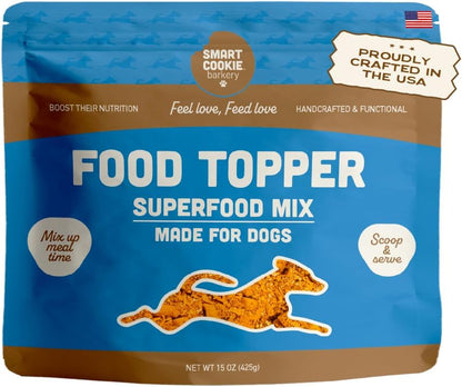 Smart Cookie Natural Dog Food Topper - Superfood - Salmon Dog Meal Mixer for All Ages - Food Topper for Picky Eaters and Boosting Nutrition - Non GMO, Made in The USA - 15 oz Bag (30 Day Supply)