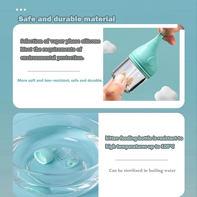 5 pcs Kitten Bottle Miracle Nipple for Kittens Anti-Choking Design for Newborn Kittens Puppies Small Animals (50ml)