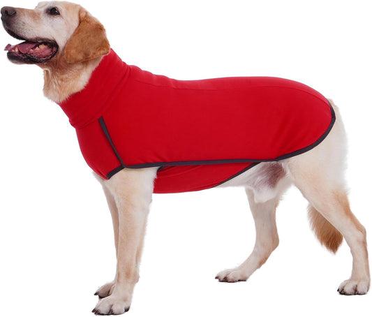 ROZKITCH Dog Winter Coat Soft Pullover Pajamas, Pet Windproof Warm Cold Weather Jacket Vest Cozy Jumpsuit Apparel Outfit Clothes for Xmas Walking Sleep BrightRed 3XL