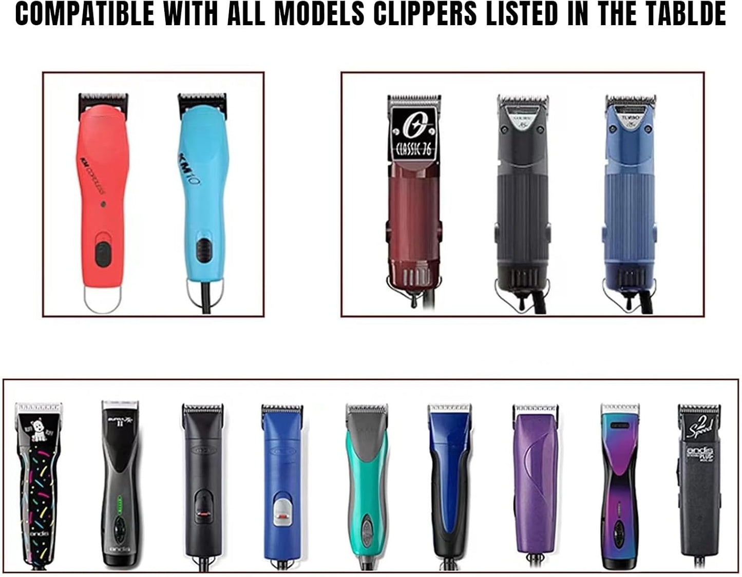 Detachable Pet Dog Grooming Blades of Stainless Steel,Compatible with Andis,Oster-A5,Wahl KM-10 Series,Size 10/30/40/7F/5F/4F/3F，7 Count