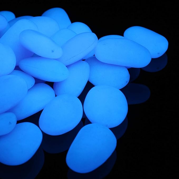 Shiny Stone Glow in The Dark Pebbles,Decorative Glow Stones,Fish Tank Aquarium Gravel,Glow Pebbles for DIY Garden Gifts Decoration(Big Size, 3-4cm, 400g/14.1oz) (Purple)