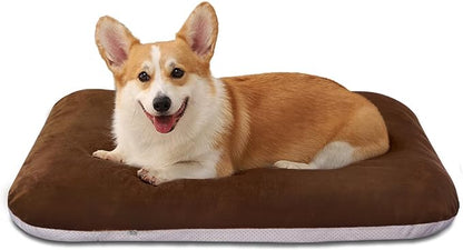 Magic Dog Super Soft Large Dog Bed Pad Mat Orthopedic Pet Beds 30 Inch Washable Anti Slip Dog Sleeping Mattress with Removable Cover, Dark Brown M
