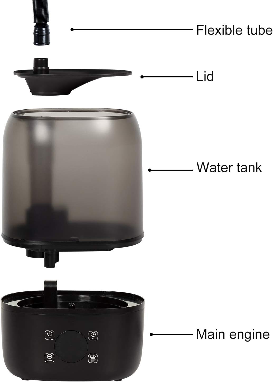 REPTI ZOO 4L Reptile Fogger Mister Tank, Terrariums Digital Tank Timing Humidifier Smart Touch Screen Adjustable Fogger for Reptiles Amphibians Herps