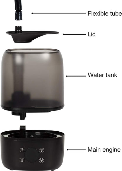 REPTI ZOO 4L Reptile Fogger Mister Tank, Terrariums Digital Tank Timing Humidifier Smart Touch Screen Adjustable Fogger for Reptiles Amphibians Herps