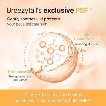 Breezytail PetO’Cera All-in-One Cat Shampoo and Conditioner | Hypoallergenic Cat Skin & Coat Care | Itch Relief, Moisturizing & Rejuvenating | Veterinarian Approved and Formulated (10.1oz, 300ml)