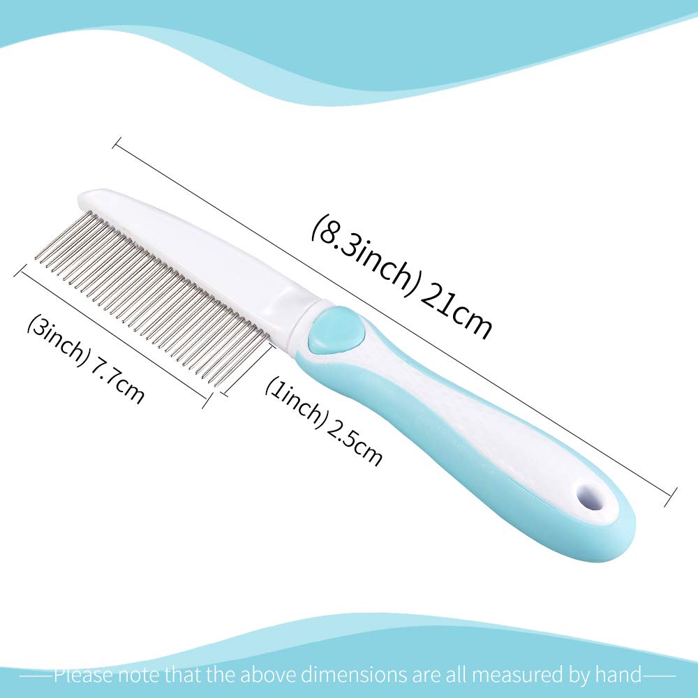 Professional Stainless Steel Grooming Comb for Dogs & Cats - Detangler for Long/Curly Hair, Removes Tough Mats, Knots & Tangles - Pain-Free Undercoat Deshedding Tool for DIY Pet Grooming