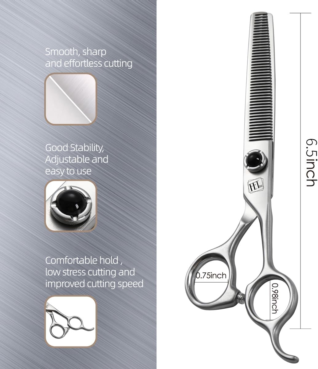 Dog Grooming Scissors: 6.5 inch Pet Blender Shears Made Of Japanese 9CR Advanced Stainless Steel Professional Grooming Scissors for Dogs Cats and Other Pets