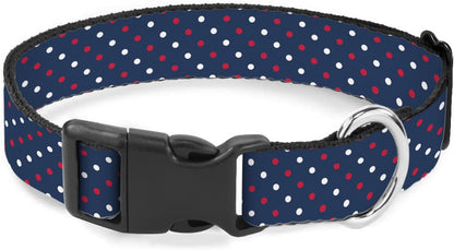 Red White Polka Dots Navy Blue Dog Collar Cat Big Neck Collars Soft for Small Extra Large Heavy Duty Pet Dogs