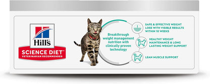 Hill's Science Diet Adult 1-6 Perfect Weight Wet Cat Food, Variety Pack: Liver & Chicken Minced; Chicken Stew, 2.9 oz. Cans, 12-Pack