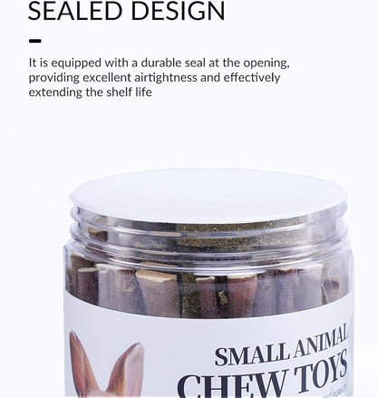 50-60 Pcs Rabbit Chew Toys, Guinea Pig, Hamster, Bunny Chew Toys, Sweet Bamboo, Apple Stick, Timothy Stick, Prevent Teeth Overgrowth, Clean Teeth