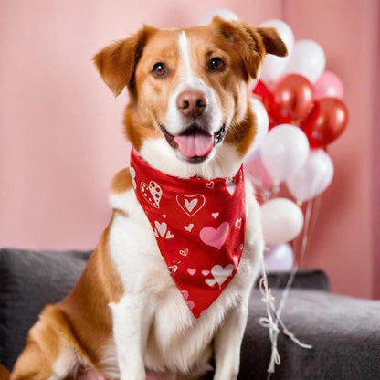 Valentine's & St. Patrick's Day Dog Bandana Set 2PCS-Large, Holiday Party Costumes, Pet Scarves for Boys and Girls, Dog Outfit Gifts for Medium to Large Dogs, Diverse Festive Styles
