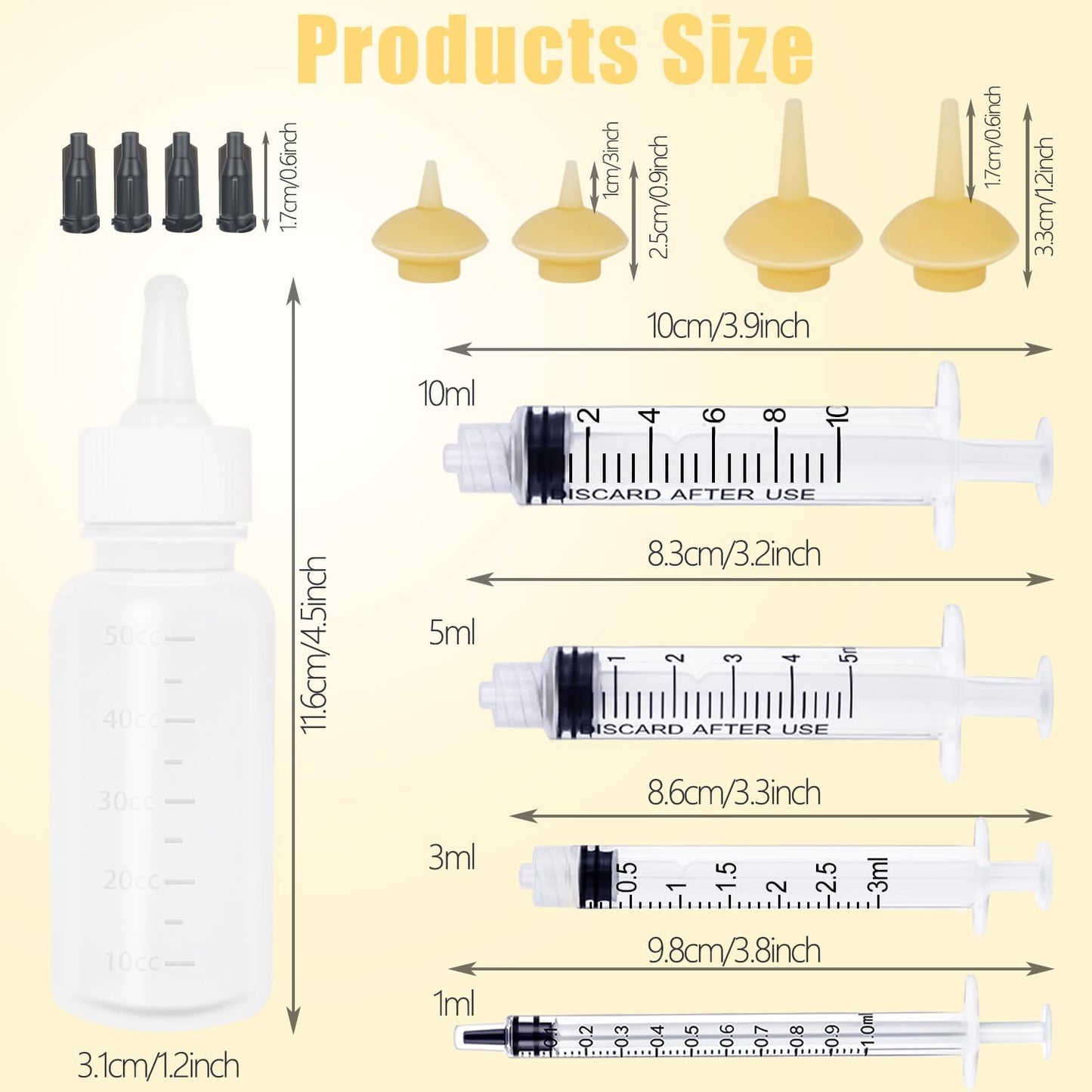 Pet Feeding Bottle and Syringes with Nipples for Small Cat Dog Animals (Model 2)