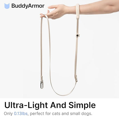 Ultra Lightweight Cat Leash Adjustable with Padded Handle, Soft Thin Nylon Cat Walking Training Waist Crossbody Leash for Kitten>4lbs Small Medium Large Cats, Puppy, No Harness (Blurple)