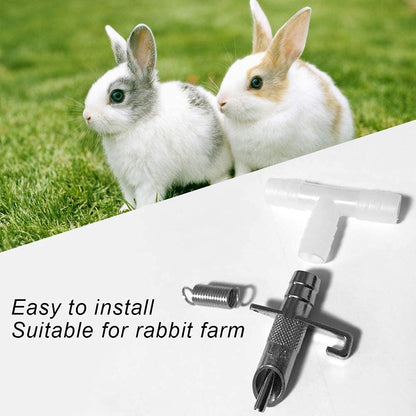 Automatic Rabbit Waterer Drinker 30Sets for Poultry Guinea Pig Ferret Rats Rodent Bunny Watering System(White)