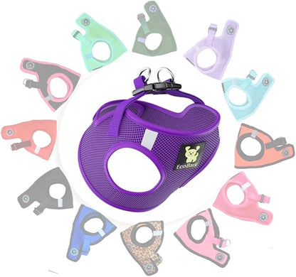 EcoBark Rapid Fastener Super Comfort Fully Adjustable Double Padded Step in Dog Harness (XXS, Purple)