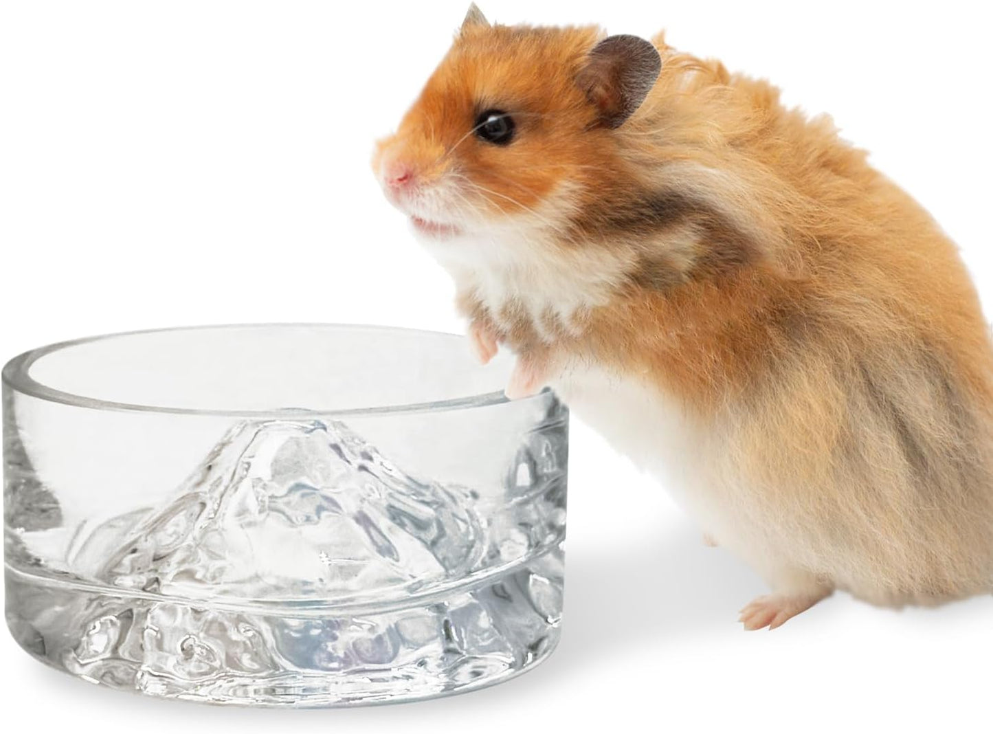 BNOSDM Hamster Food and Water Bowl Mountain Fuji Style Glass Drinking Dwarf Hamster Feeder Anti-Turning Dish for Syrian Hamsters Gerbils Mice Rats or Other Similar-Sized Pets (Colorful)