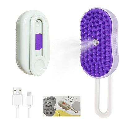 Multifunctional Steam Pet Brush, Suitable For Cats And Dogs, anti-static Cat Grooming Products (purple)