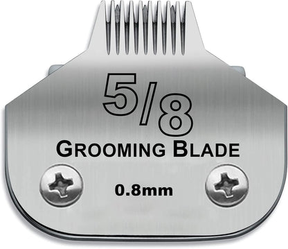 Detachable Pet Dog Grooming Stainless Steel Blades,Compatible with Andis Size-5/8 Cut Length 1/32-inch(0.8mm),Compatible with Oster A5,Wahl KM10 Series Clippers