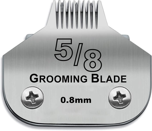 Detachable Pet Dog Grooming Stainless Steel Blades,Compatible with Andis Size-5/8 Cut Length 1/32-inch(0.8mm),Compatible with Oster A5,Wahl KM10 Series Clippers