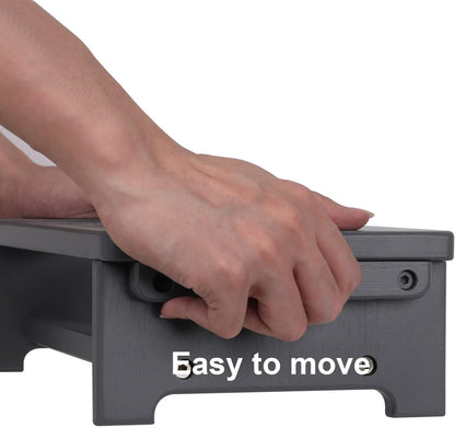 HTB Elevated Dog Bowls, Raised Dog Bowl Stand with 2 Stainless Steel Bowls, Elevated Raised Pets Bowls for Large Medium Small Sized Dogs- Grey Small