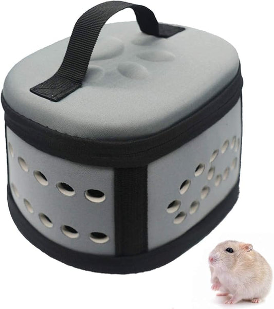 KAMEIOU Portable Small Animal Guinea Pig Carrier Cage with Mat Zipper Breathable Hole Window Hamsters Hedgehogs Guinea Pigs Small Pet Travel Carrier Cage Case Handbag for Animals Carrier（Grey）