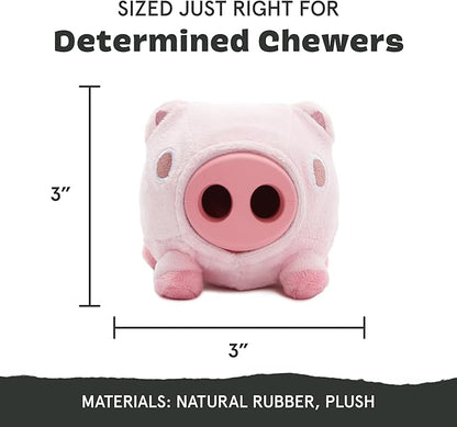 Barkbox Hambone Super Chewer Tough Dog Chew Toy for Aggressive Chewers, Plush Cover with Rubber Core - 2 Toys in 1 – Two Layer Treat Dispensing Dog Toy for Large Dogs