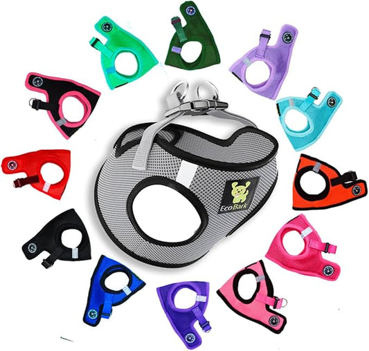 EcoBark Step in Dog Harness Reflective Soft Ultra Padded Mesh Dog Harnesses for XXS, XS, Small, and Medium Dogs Eco-Friendly Comfort Secure Halter No Pull Adjustable Pet Vest