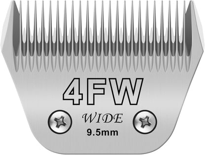 4FW Dog Grooming Clipper Replacement Blades, Compatible with Ainds, Oster A5, Wahl Km10 and Other Series Clippers, Blade Size-4FW Cut Length 3/8"(9.6mm)