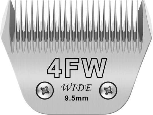 4FW Dog Grooming Clipper Replacement Blades, Compatible with Ainds, Oster A5, Wahl Km10 and Other Series Clippers, Blade Size-4FW Cut Length 3/8"(9.6mm)