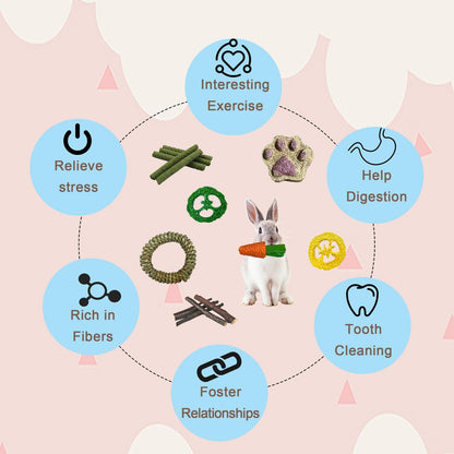 LUCKITTY Rabbit Tunnel Toy, Collapsible 3-Way Hideout Tunnel with Chew Toys for Rabbits, Guinea Pigs, Ferrets, Kittens & Small Pets - Orange & White Carrot Design (33"x20"x9.5")