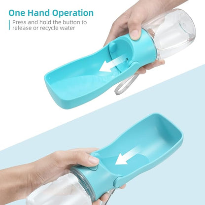 Portable Dog Water Bottle for Walking 19 OZ or 12 OZ Portable Pet Water Bottles for Puppy Small Medium Large Dogs Water Dispenser Pet Water Bowl Dog Accessories (19OZ Blue) (Blue 12 OZ)