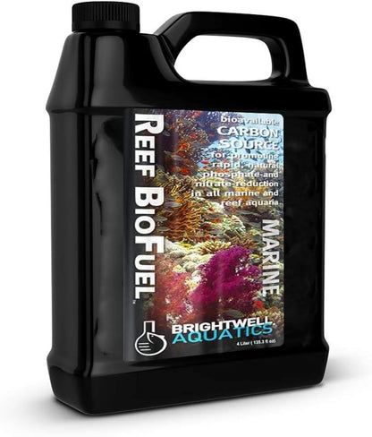 Brightwell Aquatics Reef BioFuel - Organic Carbon Supplement for Marine and Reef Aquariums, Aiding Bacterioplankton Growth That Promotes Rapid Phosphate and Nitrate Reduction, 4 L