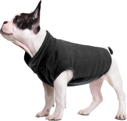 FUAMEY Dog Fleece Vest for Large Dogs,Warm Stretchy Dog Sweatshirts Pullover with Leash Hole Dogs Sweater Soft Pet Turtleneck Cozy Pet Vest Lightweight Sleeveless Black L